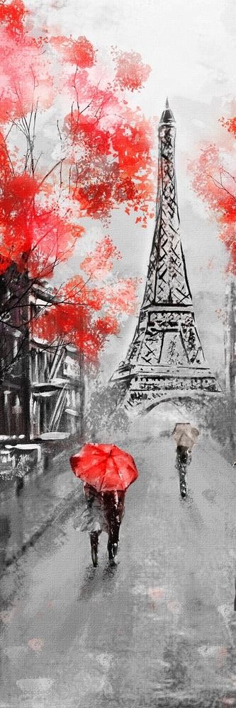 Arthur Heard - Paris View - Eiffel Tower X - Red Umbrellas