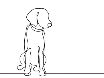 Line Art - Dog - Waiting To Go Play