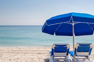 Lucille Greer - Blue Beach Set (Chairs and Umbrella)