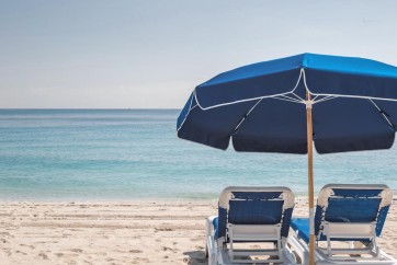 Lucille Greer - Blue Beach Set (Chairs and Umbrella)