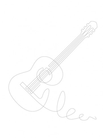 Line Art - Guitar - Acoustic Sketch