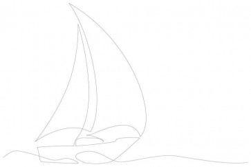 Line Art - Sailboat - Off We Go