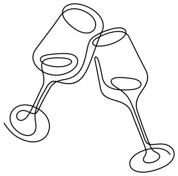 Line Art - Wine Glass - Cheers