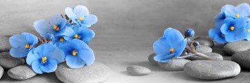 Omar Olavie - Zen Stones With Blue Flowers and Butterfly