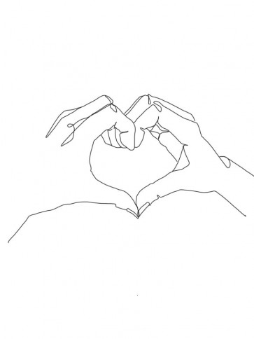 Line Art - Hands - Heart Shaped Hands