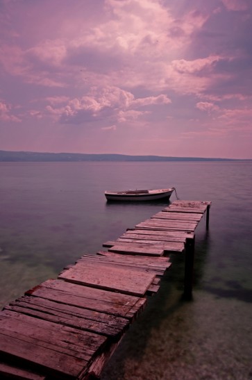 Dennis Aquino - Aging Wooden Jetty At Purple Dawn I