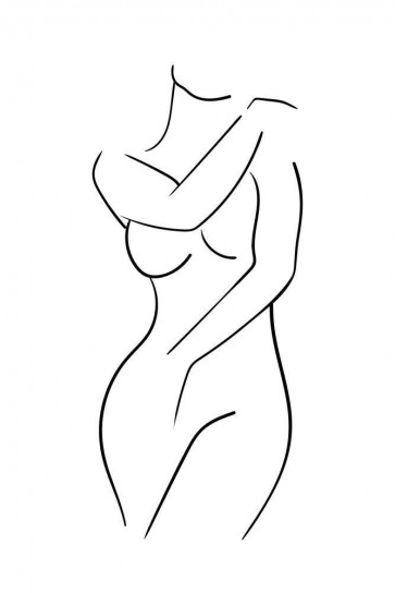 Line Art - Woman - Sketch Of Woman Body II