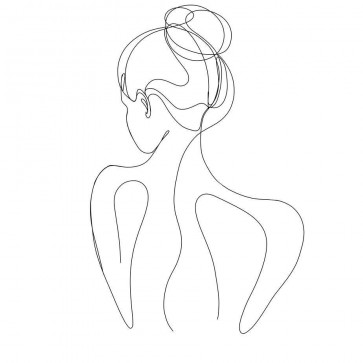 Line Art - Woman - Line Drawn of A Female Upper Body II
