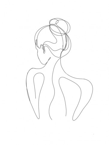 Line Art - Woman - Line Drawn of A Female Upper Body II