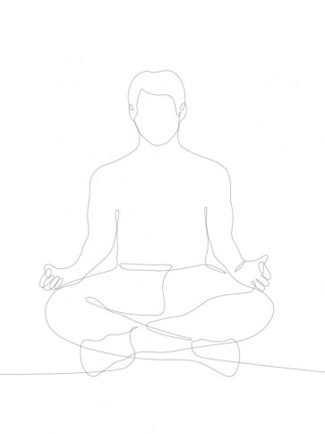 Line Art - Yoga - Inhale and Meditate