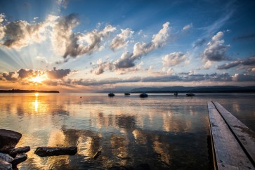 Roderick Nichols - Wooden Landing Jetty - Beach Sunset