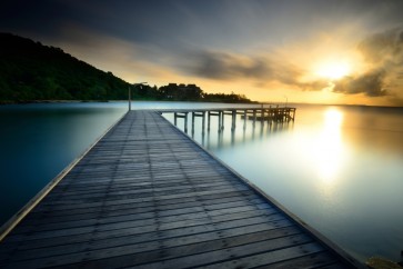 Dennis Aquino - Wooden Clean Landing Jetty Sunset
