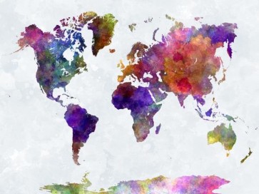 Map Lovers - Purple Aquarelle