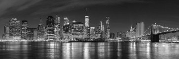 Wesley Ember - New York City - Brooklyn Bridge at Dusk - Black and White