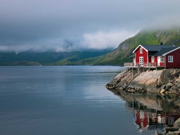 Assaf Frank - Fishing huts on the waterfront, Lofoten, Norway