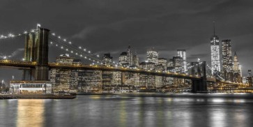 Assaf Frank - Brooklyn Bridge and lower Manhattan skyline at dusk, New York