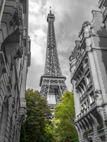 Assaf Frank - View of Eiffel Tower from a narrow street in Paris, France