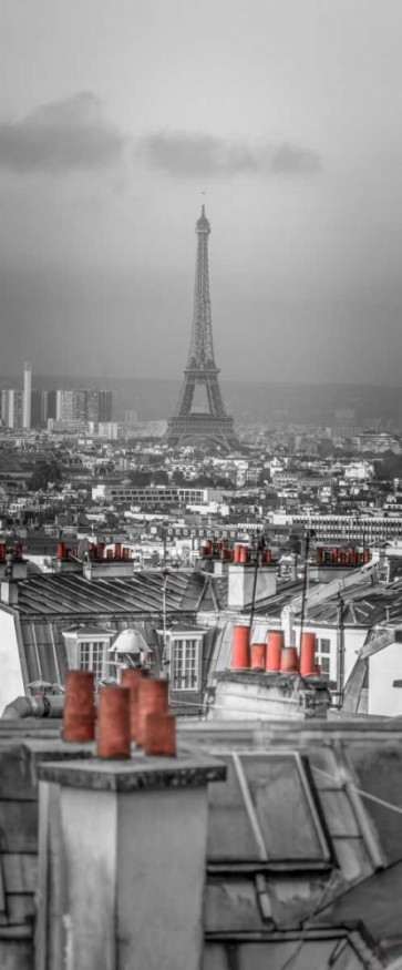 Assaf Frank - Cityscape of Montmartre with Eiffel Tower, Paris, France