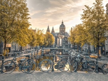 Assaf Frank - Bicycles parked along the canal-Amsterdam
