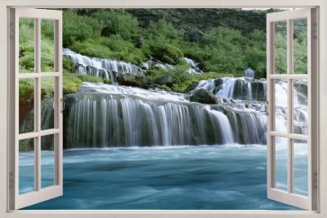 Nicolina Naiara - Window view Hraunfossar Water Fall, Iceland  
