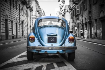 Jim Budd - Retro Blue Car  