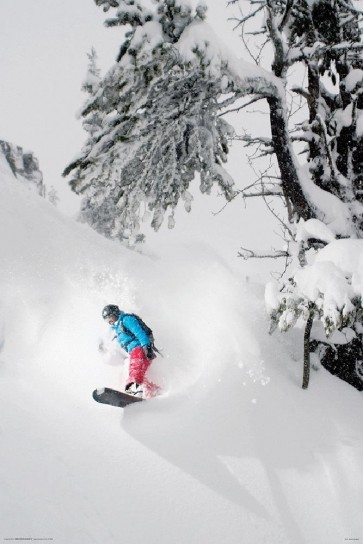 Snowboarding - Snowboarder Riding the White Wave