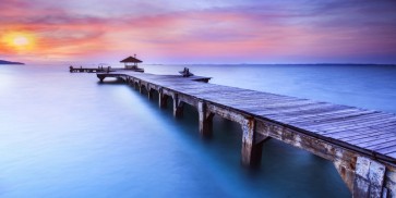 Erma Miles - Pink Sky over Wooden Jetty  