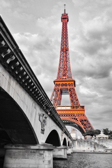 Pero Roshni - Eiffel Tower Monochrome and Red  