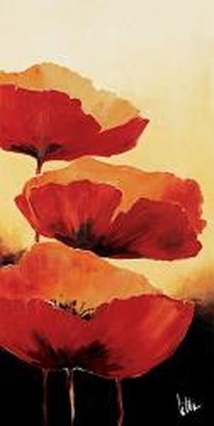 Red painted flowers  