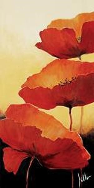 Red painted flowers  