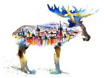 Sweden - The City in the Silouette of moose 