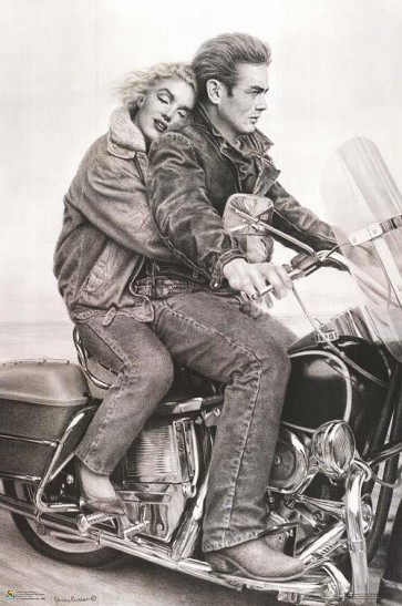 James Dean and Marilyn Monroe - Motorcycle Ride