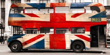 Pangea Images - Union jack double-decker bus, London