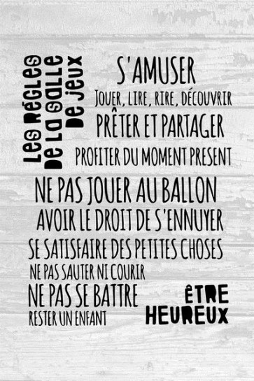 Les règles de la salle de jeux