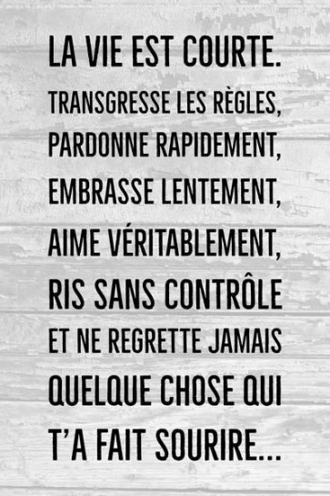 La vie est courte