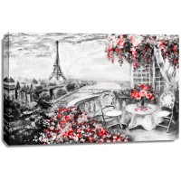 Arthur Heard - Paris View - Eiffel Tower III - Red