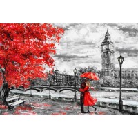 Arthur Heard - London View - Big Ben III - Red