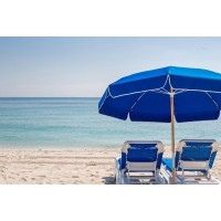Lucille Greer - Blue Beach Set (Chairs and Umbrella)