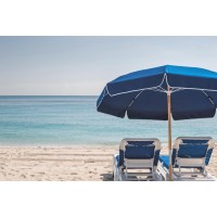 Lucille Greer - Blue Beach Set (Chairs and Umbrella)