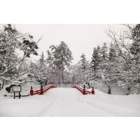 Dylis Bevan - Winter - Red Bridge After The Snow Storm I