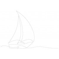 Line Art - Sailboat - Off We Go