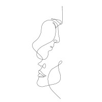 Line Art - Faces - Minimalist Couple