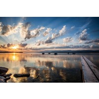 Roderick Nichols - Wooden Landing Jetty - Beach Sunset