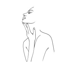 Line Art - Woman - Posing For The Shot II