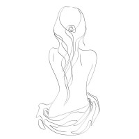 Line Art - Woman - Posing For The Shot III