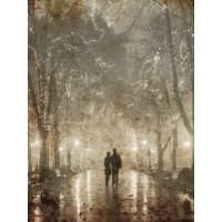 Paris - A Couple Walking In Night Lights