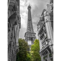 Assaf Frank - View of Eiffel Tower from a narrow street in Paris, France