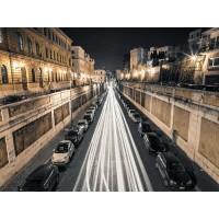 Assaf Frank - Strip Lights on road, Rome, Italy