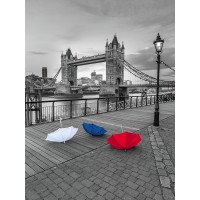 Assaf Frank - Colorful umbrellas on promenade near Tower bridge-London-UK