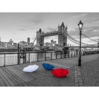 Assaf Frank - Colorful umbrellas on promenade near Tower bridge, London, UK